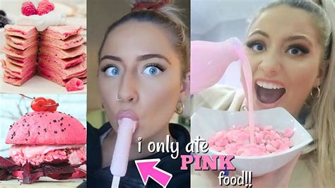 I Only Ate Pink Food For 24 Hours Challenge Youtube