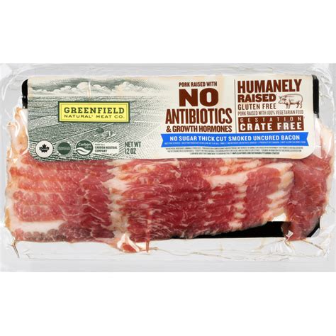 Greenfield Natural Meat No Sugar Thick Cut Smoked Uncured Bacon 12 Oz