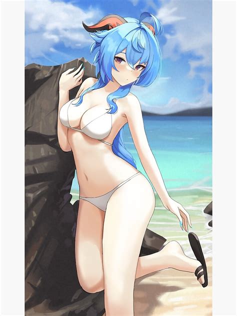 Ganyu Bikini In Beach Episode Genshin Impact Ecchi Lewd Poster For