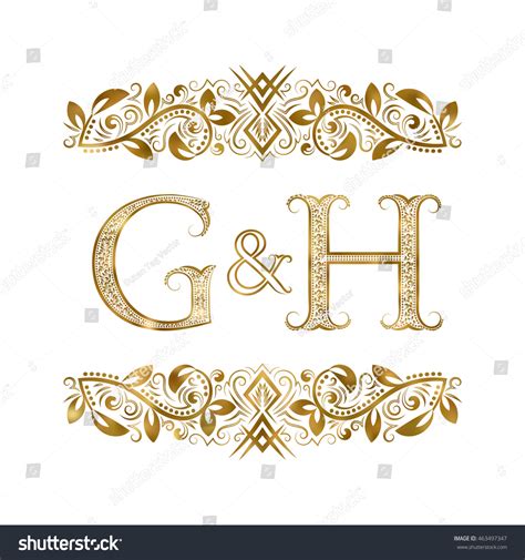 G H Vintage Initials Logo Symbol Stock Vector Royalty Free 463497347