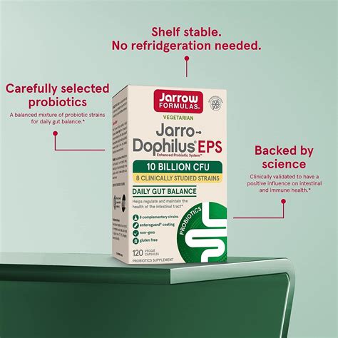 Jarrow Formulas Jarro-Dophilus EPS Probiotic Supplement - 10 Billion ...