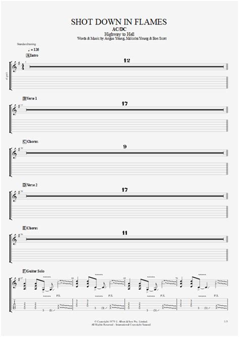 Shot Down In Flames Tab By Ac Dc Guitar Pro Guitars Bass And Backing Track Mysongbook