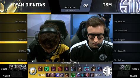 TSM Vs DIG Game 4 2017 NA LCS Summer SemiFinals Team SoloMid Vs