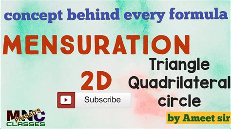 Mensuration D Concept Behind Every Formula Youtube