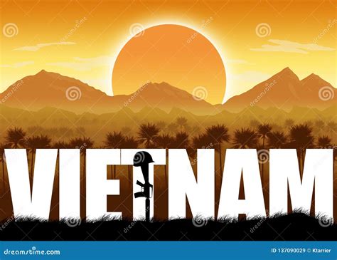 Vietnam War Banner And Graphic War Veterans Stock Illustration