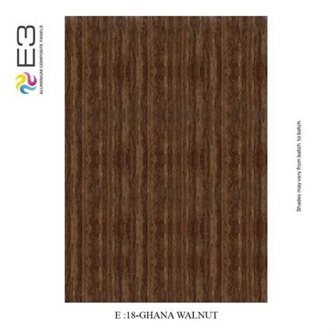 Thickness 3mm Wooden E 18 Ghana Walnut ACP Sheet At Rs 110 Sq Ft In