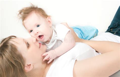 Happy Mum With The Babe Stock Image Image Of Babe Cute