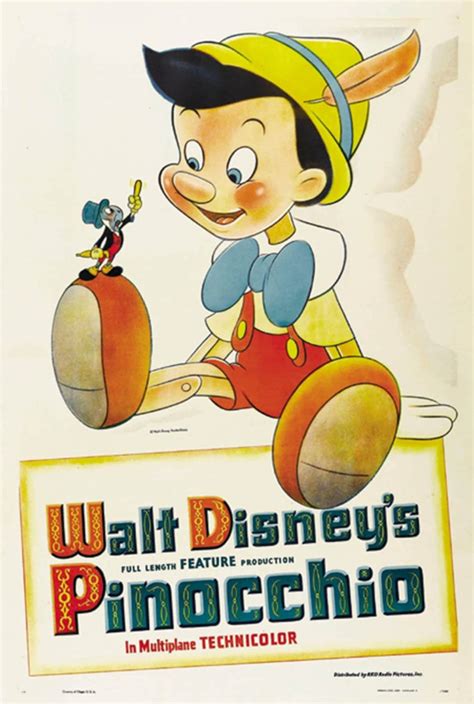 Pinocchio 1940 Walt Disney Cult Cartoon Movie Poster Reprint 18x12 ...