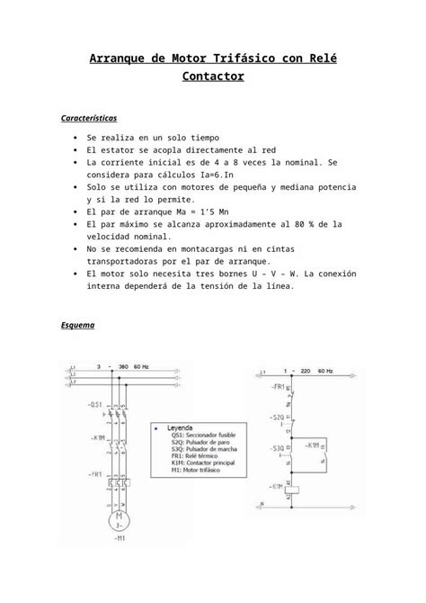 Docx Arranque De Motor Trif Sico Con Rel Contactor Dokumen Tips