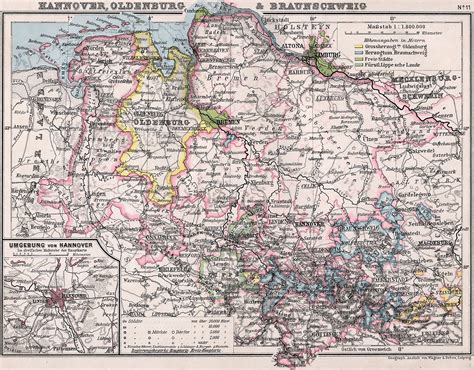 The Duchy Of Brunswick And Neighbouring States In 1905 Vintage World