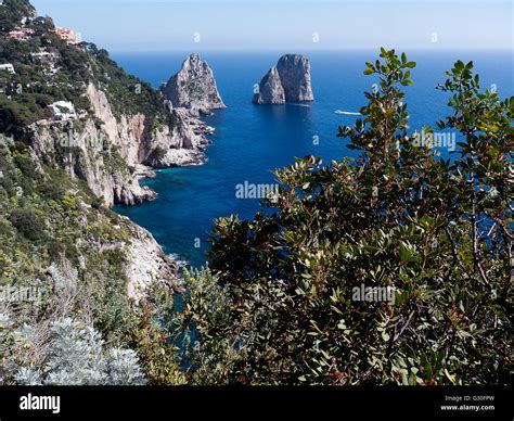 Faraglioni Rocks That Stand Out Of The Sea Off The Island Of Capri