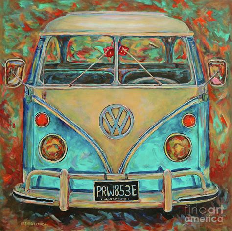 Vw Van Painting by Brenda Brannon