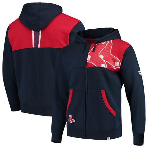 Men's Boston Red Sox Fanatics Branded Navy/Red Iconic Bold Full-Zip Hoodie