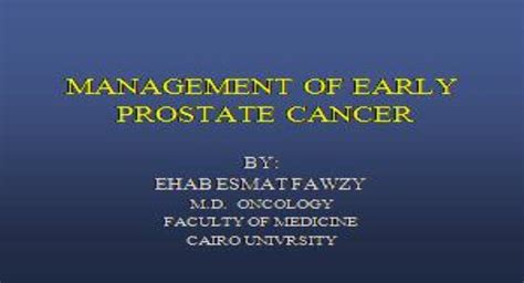 Free Download Management Of Early Prostate Cancer Powerpoint Presentation Slides