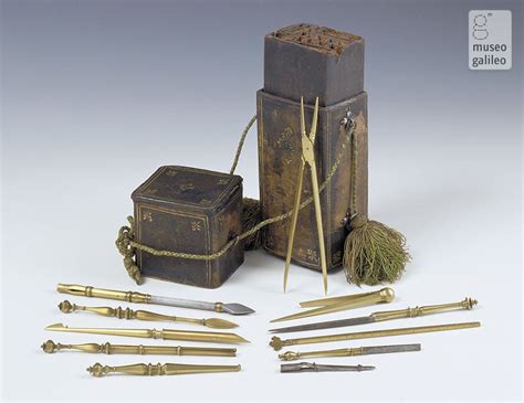 1600s Box For Mathematical Instruments Complete With Lid And Divided Into Eighteen Compartments