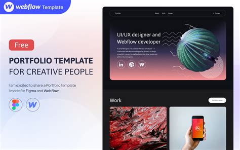 Free Ready Webflow Portfolio Template For Designer And Developer Figma