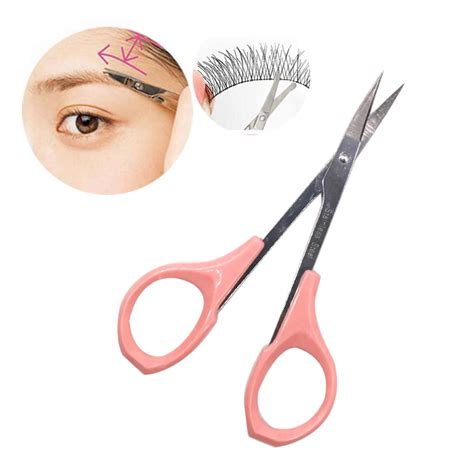 Pink Professioal Eyebrow Scissor Trimmer Make Up Tool Woman Eyebrow