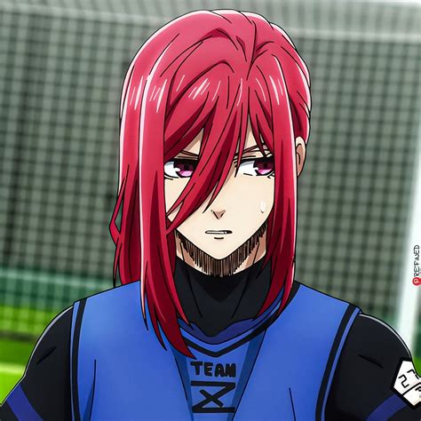 An Anime Character With Red Hair And Black Clothes