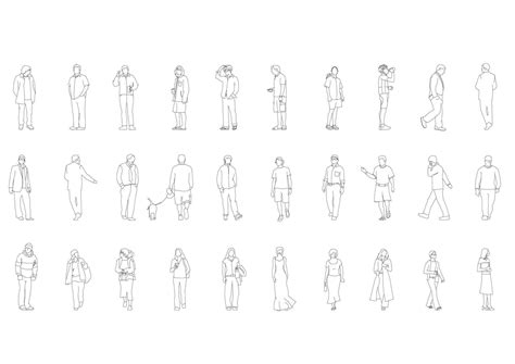 outline people drawing man woman vector illustration isolated graphic