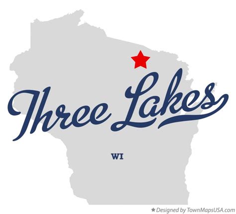 Map of Three Lakes, WI, Wisconsin