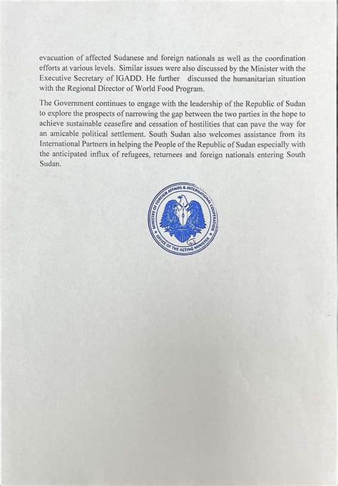 South Sudan Government On Twitter Update On Sudan Crisis