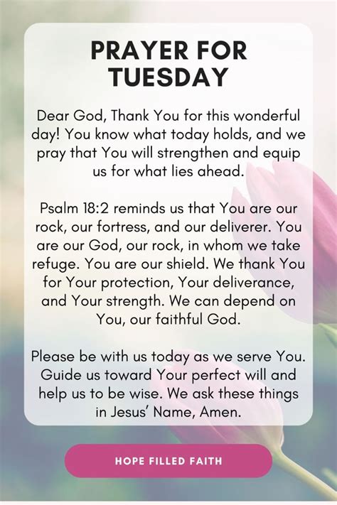 Prayer For Tuesday In 2024 Inspirational Morning Prayers Good