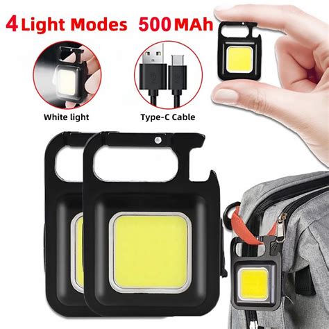 Mini Portable Keychain COB Work Light USB Powered 800 Lumens Cob