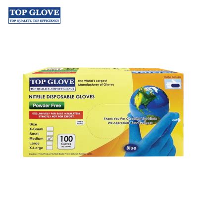 Top Glove Nitrile Powder Free Disposable Glove Blue Pcs Per Box