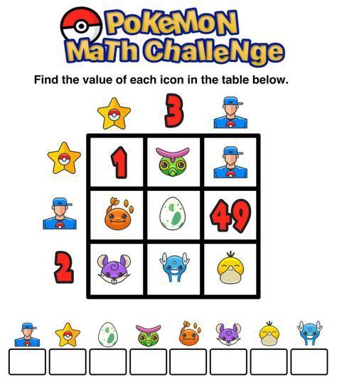 Have You Seen These Free Pokémon Math Puzzles — Mashup Math Pokemon