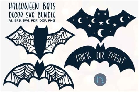 Laser Cut Halloween Bats Svg Bundle Graphic By Ngised Creative Fabrica