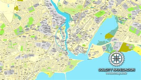 Galway Ireland Printable Vector Street City Plan Map Fully Editable