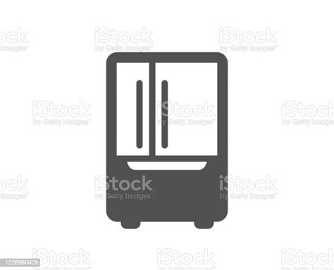 Twochamber Refrigerator Icon Fridge Sign Vector Stock Illustration Download Image Now Design