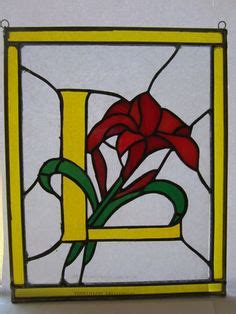 Stained Glass Panel Sheet Flowers Alphabet Letters Mosaic Stained