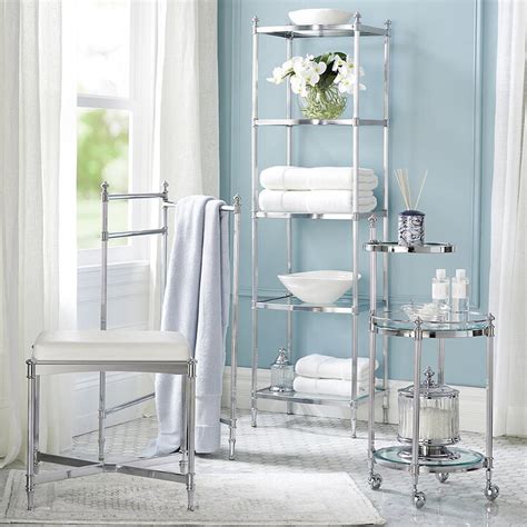 Frontgate Belmont Bath Storage Collection Brushed Nickel 5 Tier