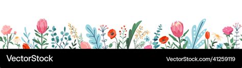 Flower spring seamless border Royalty Free Vector Image