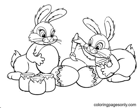 Coloring Pages Of Easter Eggs And Bunnies