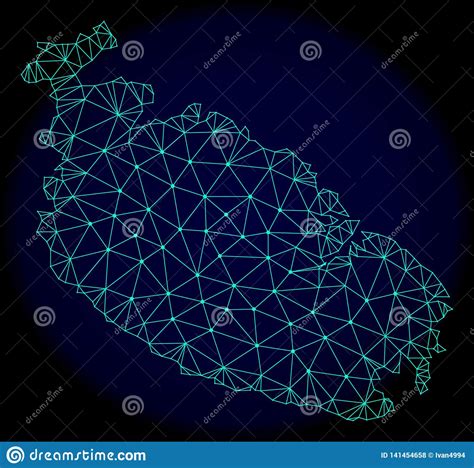 Polygonal D Mesh Vector Abstract Map Of Malta Island Stock Vector