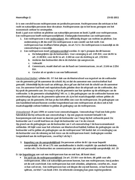 Ondernemingsrecht Hoorcolleges Pdf