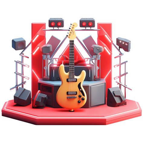 AI generated Music stage with guitar elements, 3d design. Suitable for ...