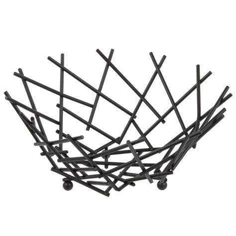 American Metalcraft Frub12 Round Black Thatch Basket 8 X 3 58