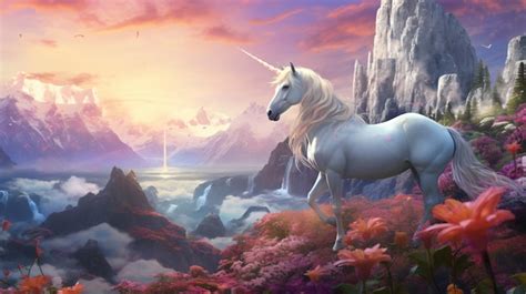 Premium Photo Beautiful Unicorn In Magical Forest