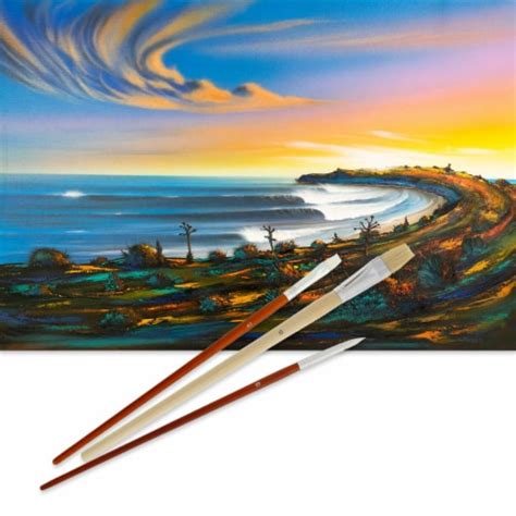 Piece Oil Acrylic Paint Long Handle Artist Paint Brush Set With