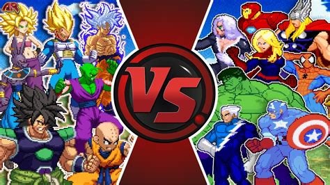 Dragon Ball Super Vs Avengers Vegeta Goku Broly Vs Hulk Thor