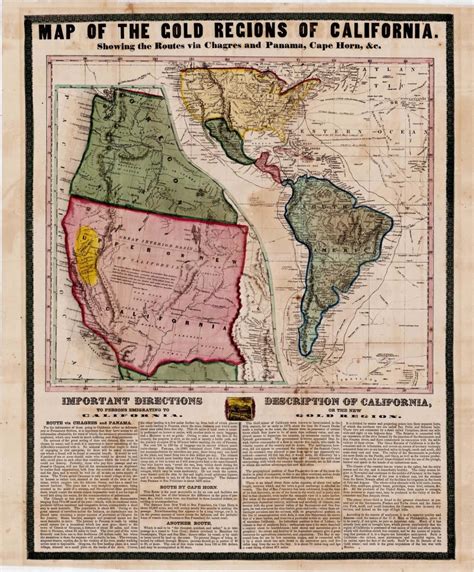 California Gold Rush Broadside Rare Antique Maps California Gold