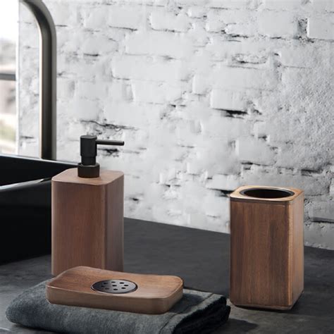 Walnut Bathroom Accessories Set Everything Bathroom