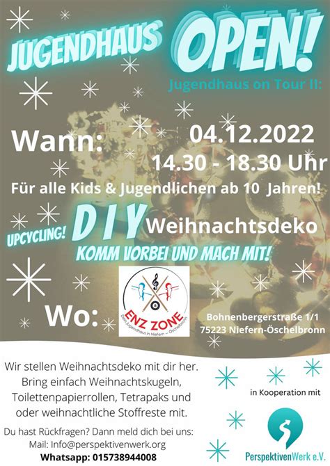 Weihnachtsdeko Im Jugendhaus Basteln Mit Perspektivenwerkt E V Am 4 12