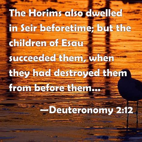 Deuteronomy 2:12 The Horims also dwelled in Seir beforetime; but the ...