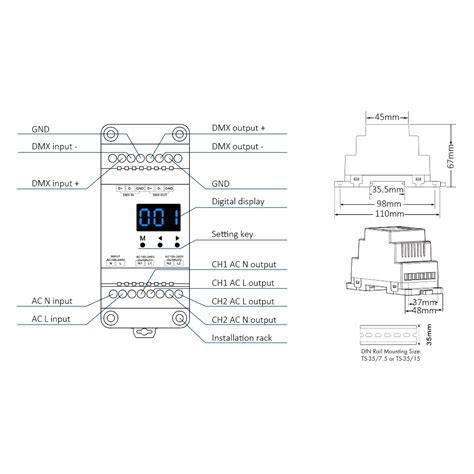 DMX512 Led Dimmer 220V 230V 110V 2 Kanaals Dimbare Grandado