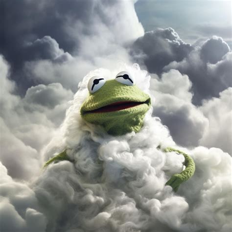 Premium AI Image | A cloud that looke like Kermit the frog cloud made ...