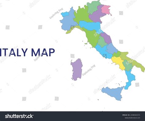 High Detailed Map Italy Outline Map Stock Vector Royalty Free